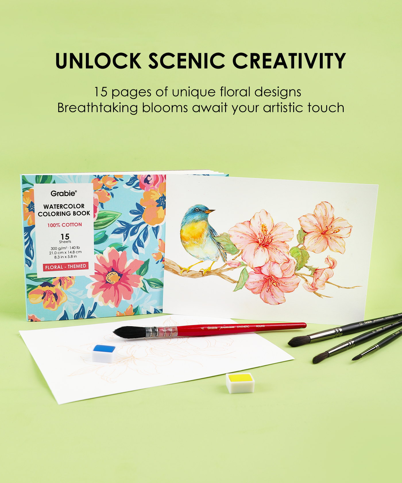 Watercolor Coloring Club Box - Floral
