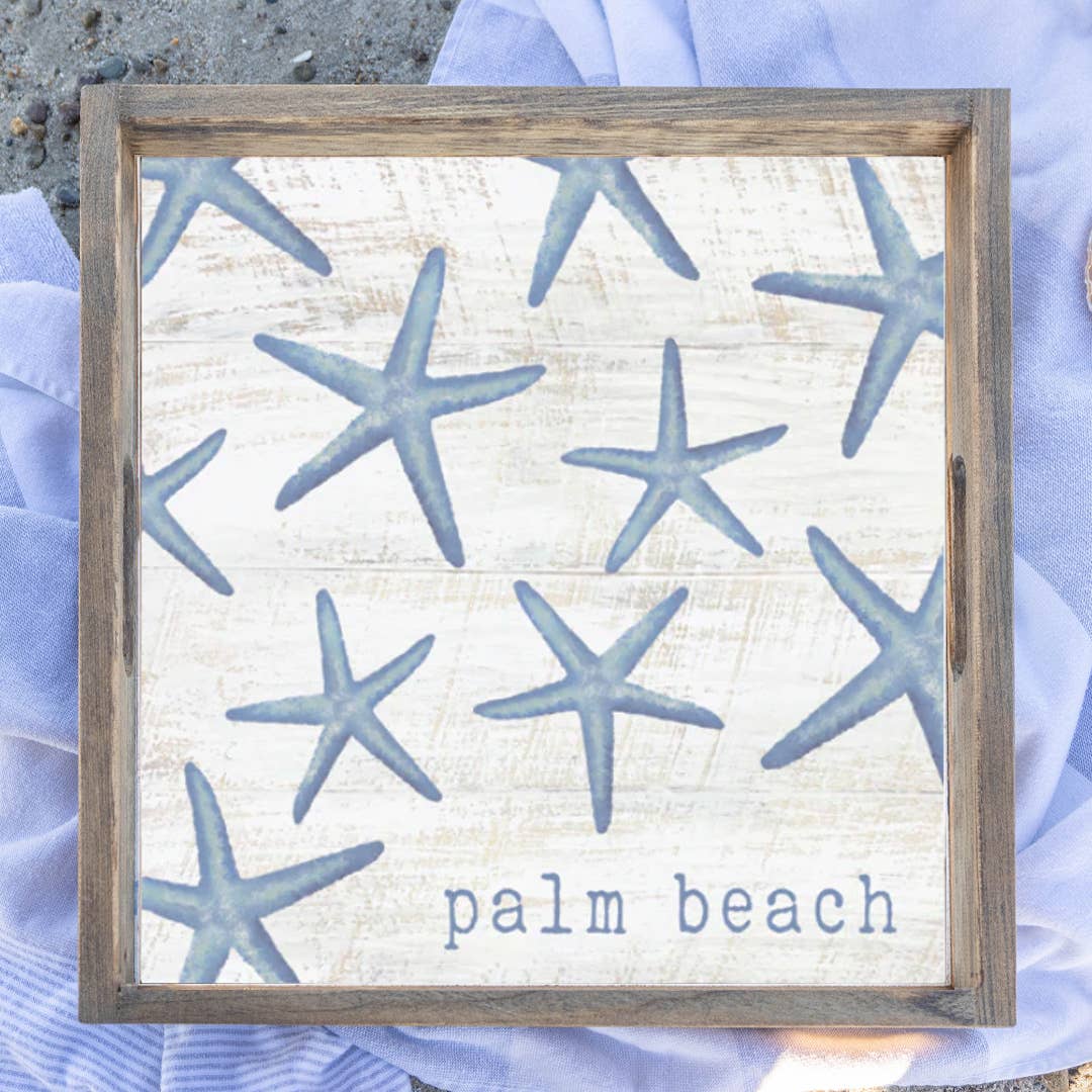 Bonnet Shores Scattered Starfish Wooden Serving Tray