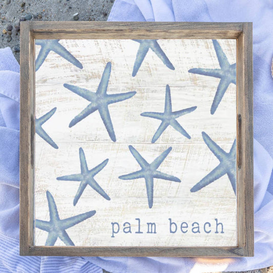 Bonnet Shores Scattered Starfish Wooden Serving Tray