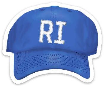Rhode Island Baseball Cap Die Cut Sticker