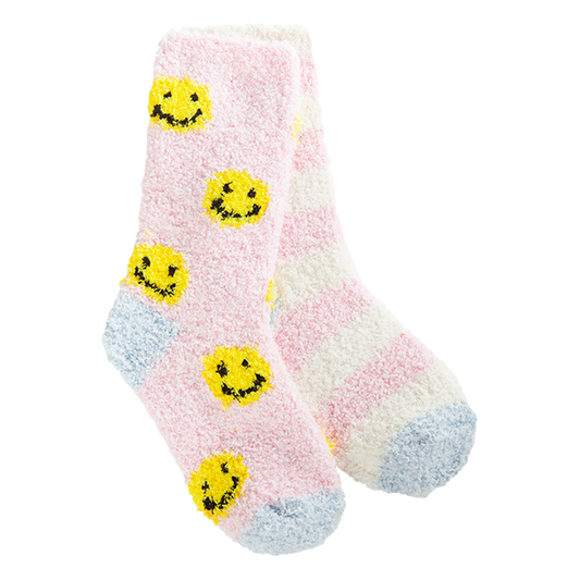 Super Soft Socks - Kids Cozy Crew Smiles and Stripes