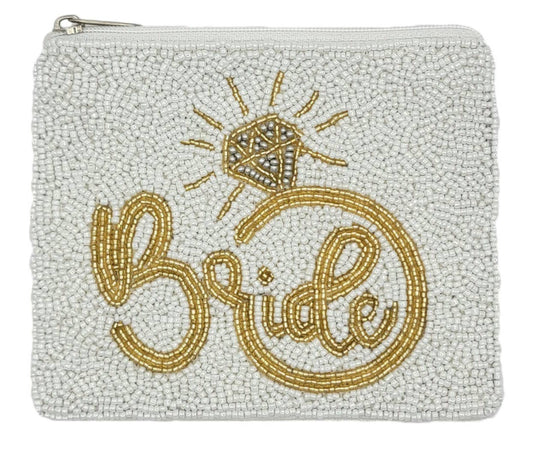 Bride Gold Ring Beaded Pouch