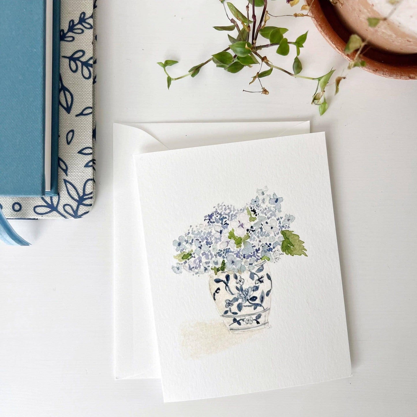 Hydrangea bouquet notecard set
