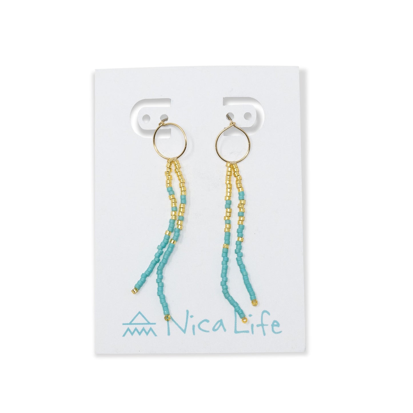 Teal and Gold Surfer Dangles