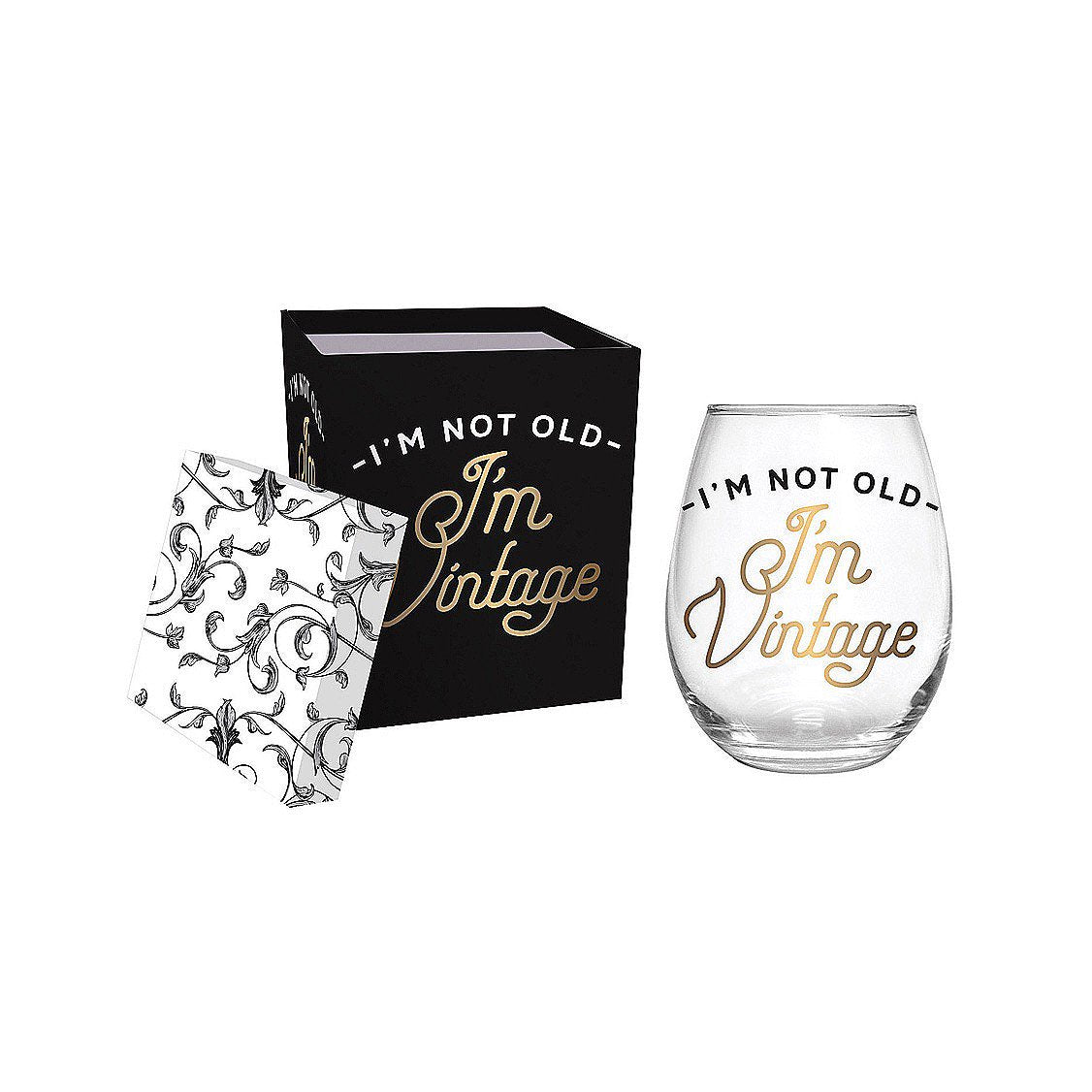 I'm Not Old, I'm Vintage Stemless Wine Glass