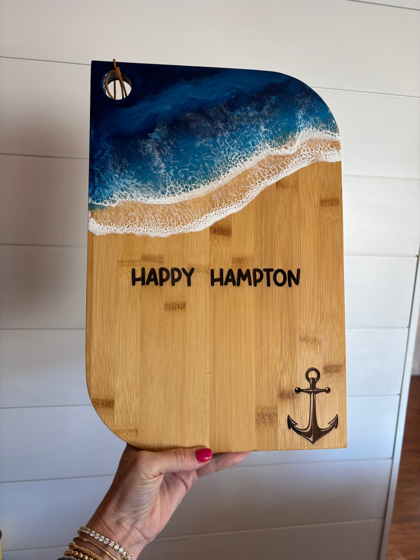 Personalized Cheese / Cutting / Charcuterie Board - Ocean Waves