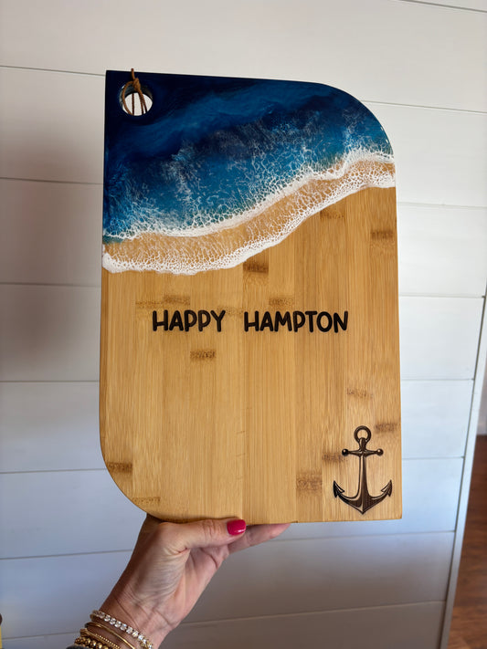 Personalized Cheese / Cutting / Charcuterie Board - Ocean Waves