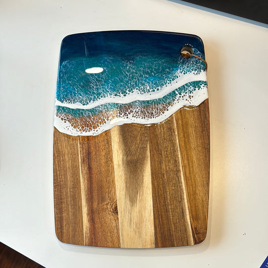 Ocean Waves Cheese / Chartuerie Board - Medium - Acacia Wood