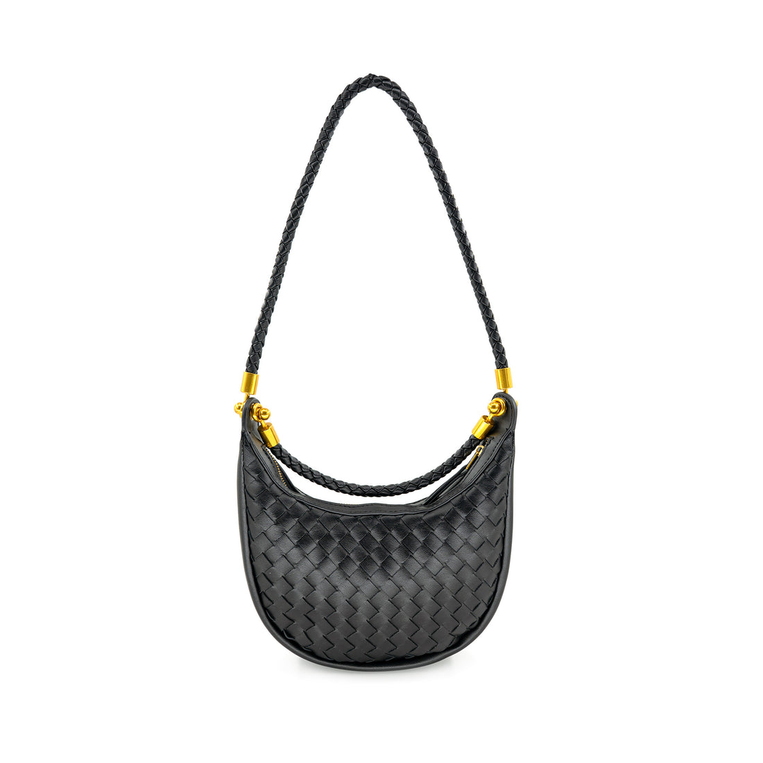 Mini Woven Hobo Black