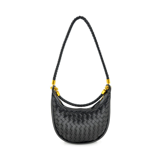 Mini Woven Hobo Black