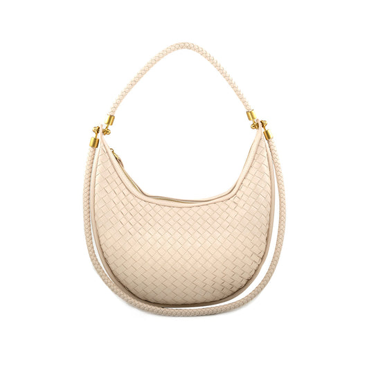 Large Woven Hobo Cream