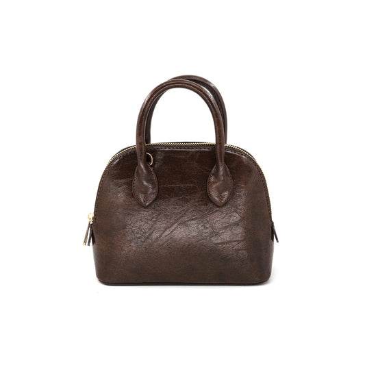 Brown Faux Leather Handbag and Crossbody