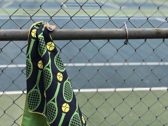 Tennis Towel - Navy & Green Racquets