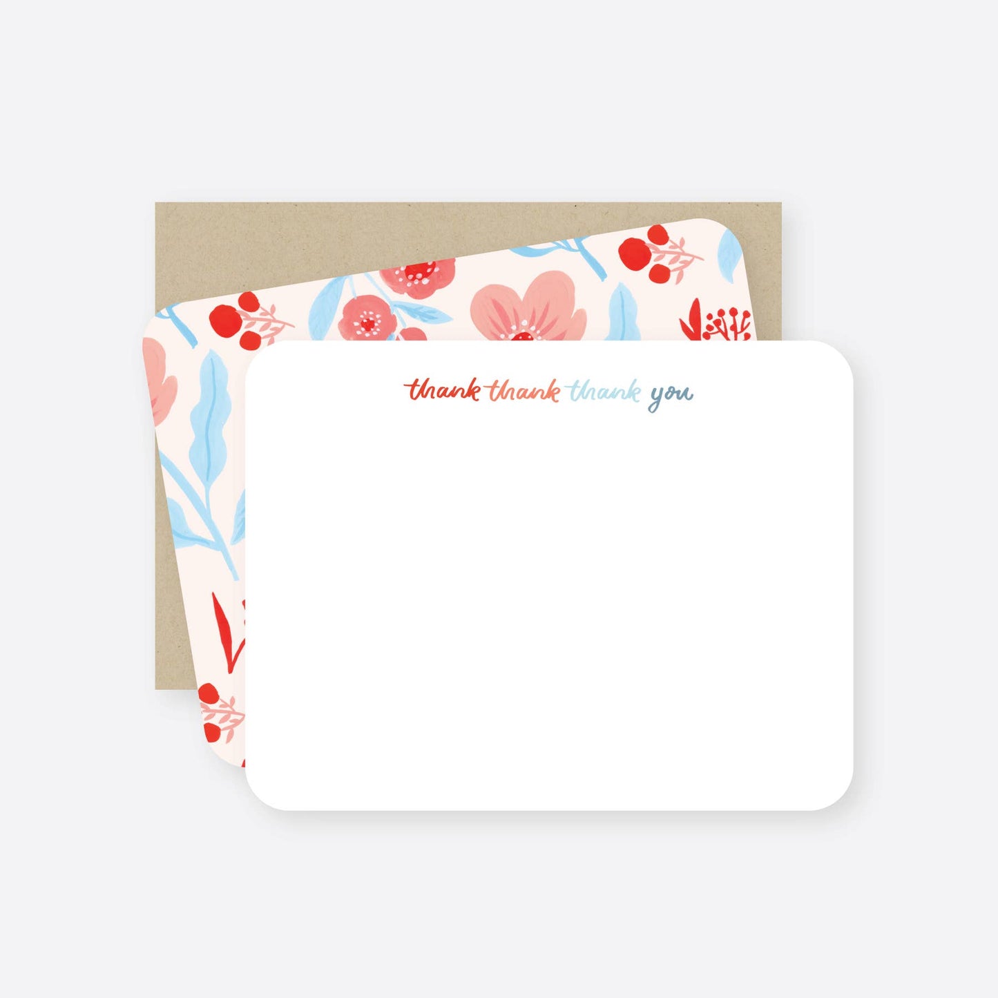 Thank thank thank you flat notecard set