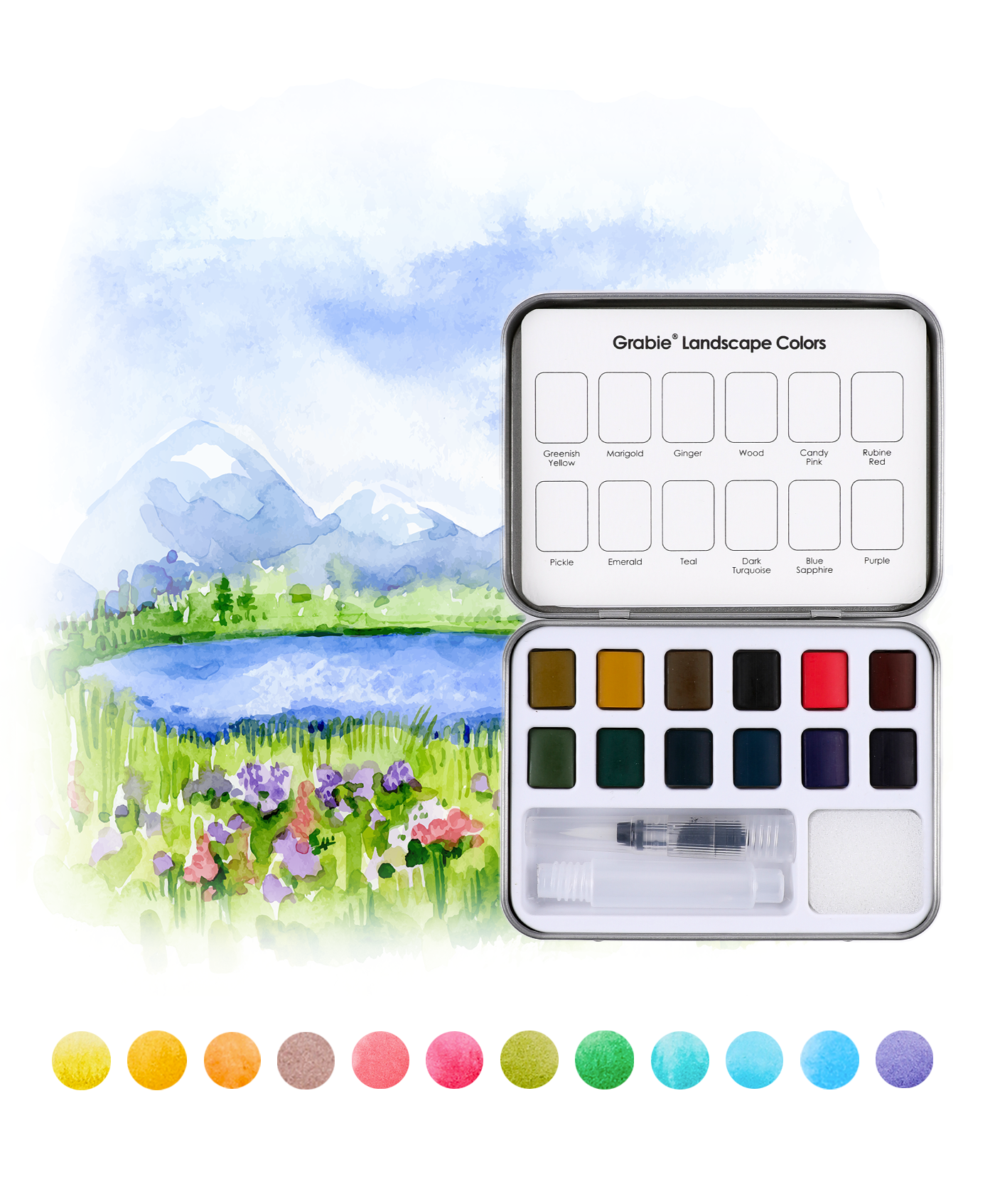 Watercolor Coloring Club Box - Landscape