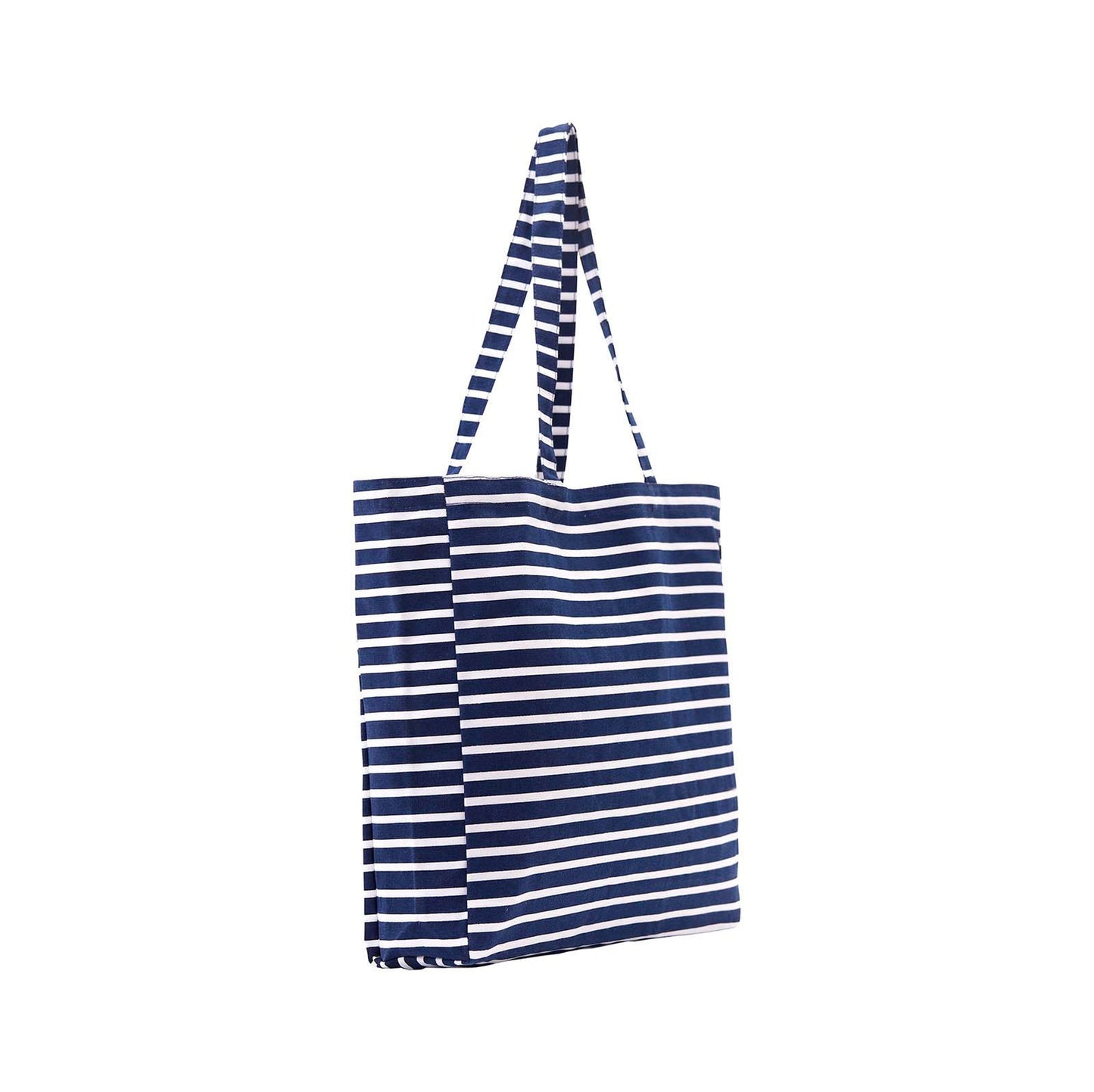 Breton Stripe Little Shopper Canvas Tote Bag