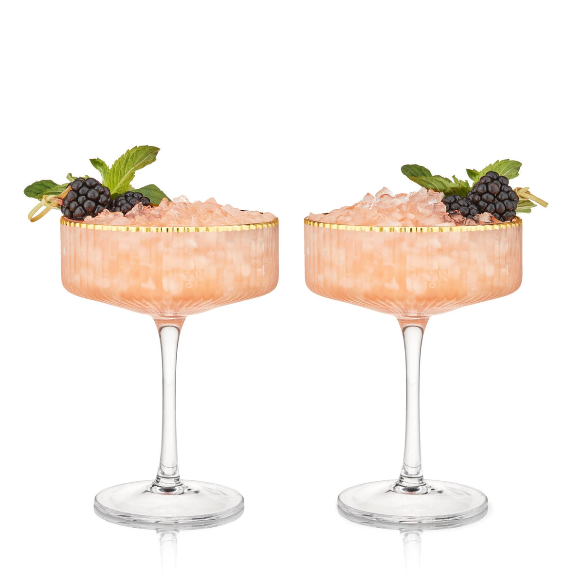 Deco Meridian Gold Rimmed Crystal Coupe Glass