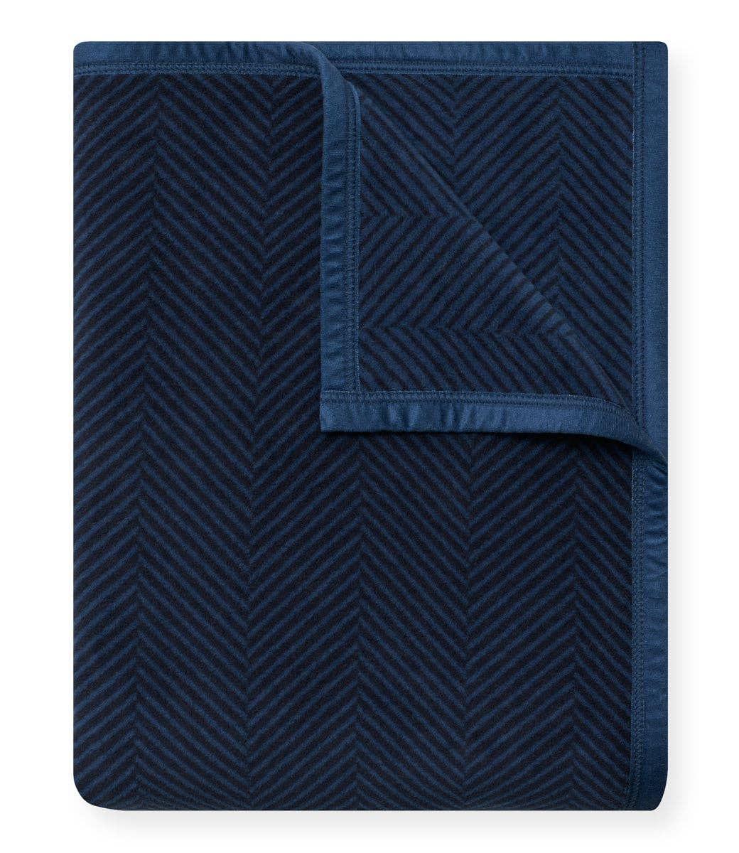 Harborview Herringbone Deep Sea Blanket - Original Size