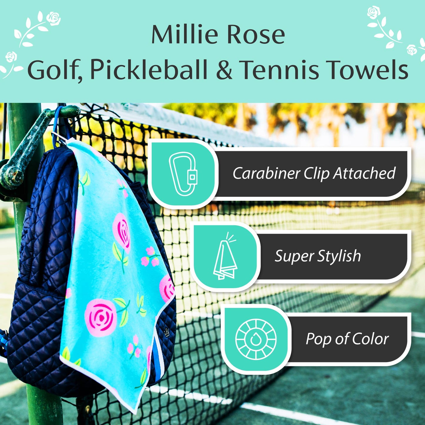 Retro Rainbow Pickleball Towel - Pickleball Gifts