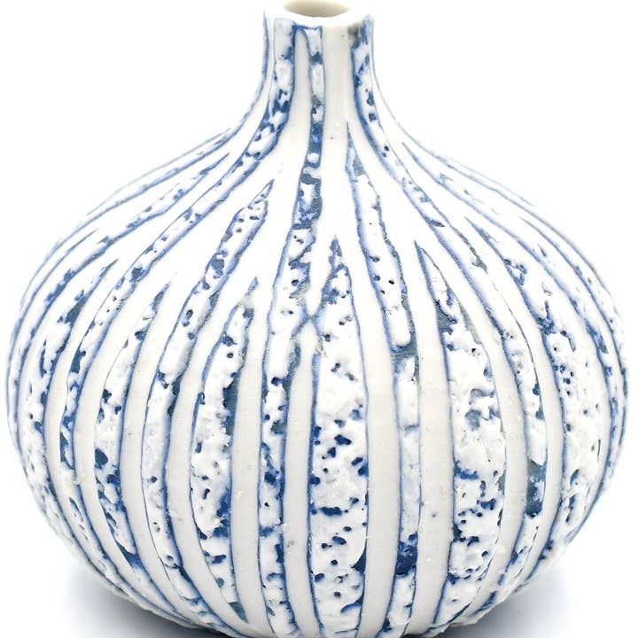 Porcelain Bud Vase Congo Tiny (Small) - Blue and White Coral