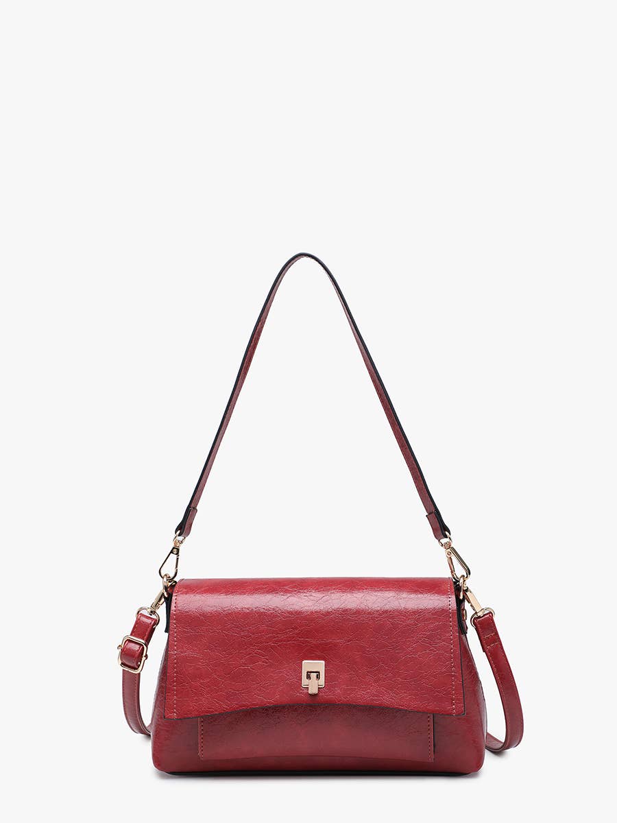 Bella Glossy Shoulder Bag w/ Push Lock | M2849