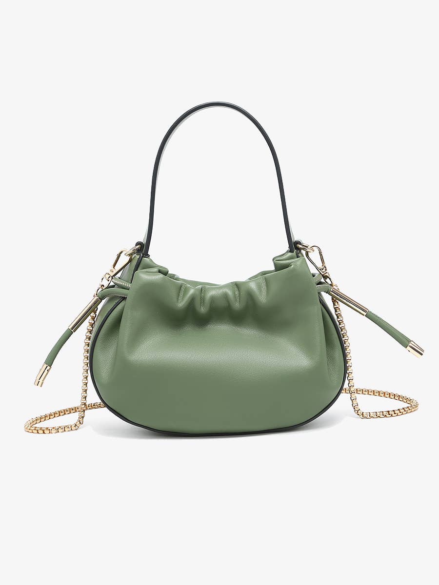 Thalia Ruched Bucket Bag w/ Drawstring | M2783