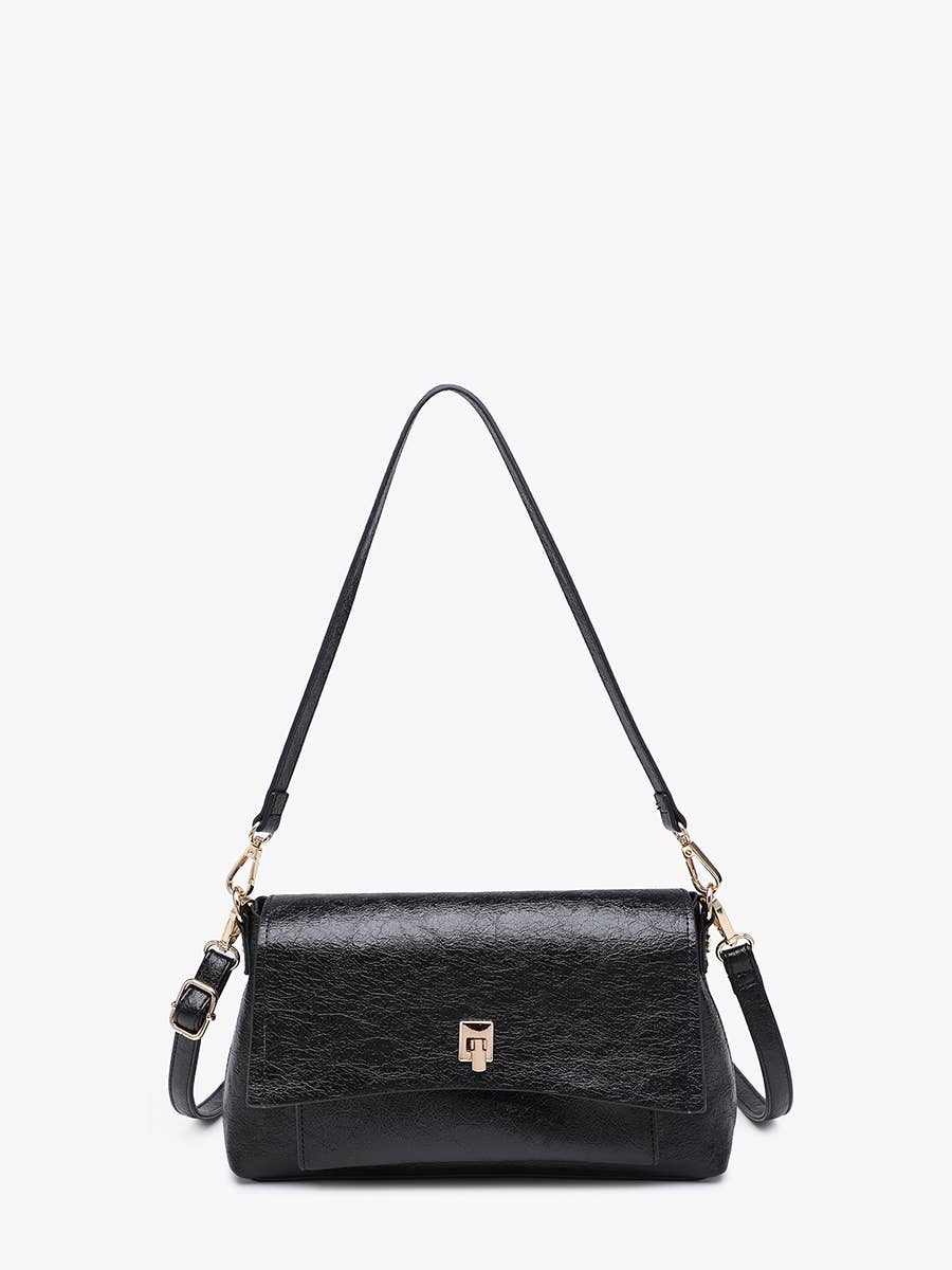 Bella Glossy Shoulder Bag w/ Push Lock | M2849