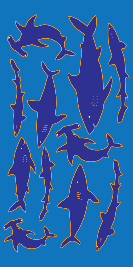 Swimming with the Sharks Beach Towel