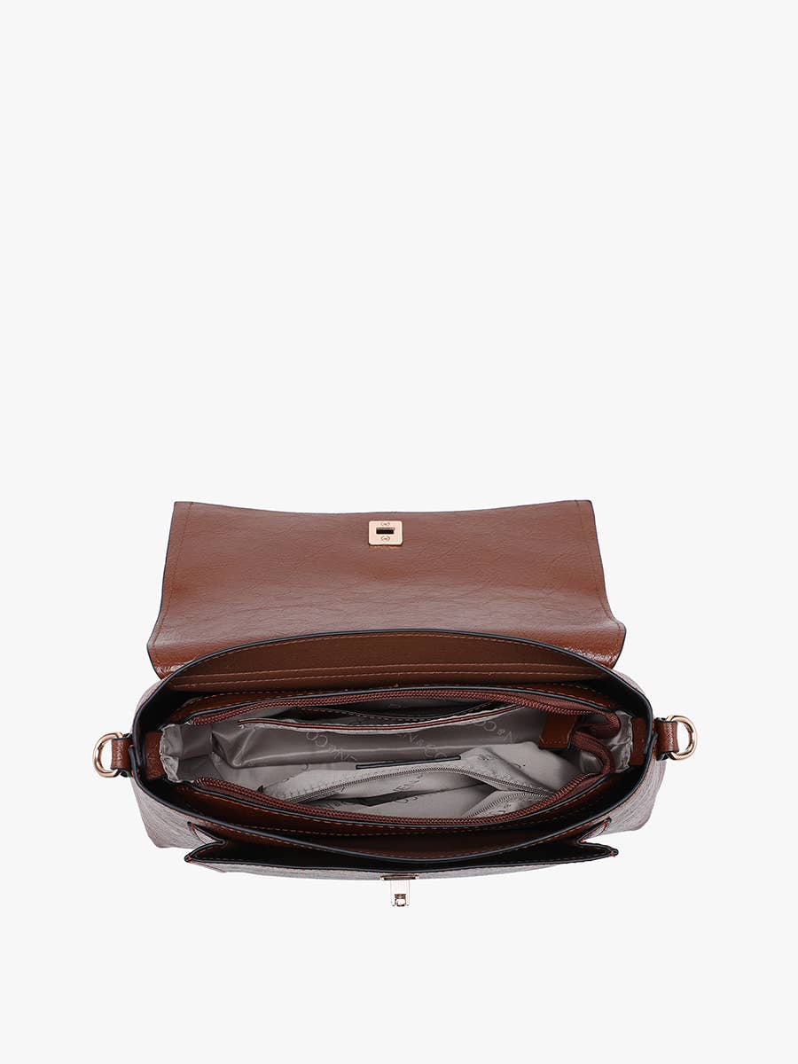 Bella Glossy Shoulder Bag w/ Push Lock | M2849