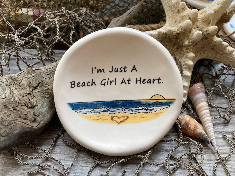 Beach Gril at Heart Round Dish