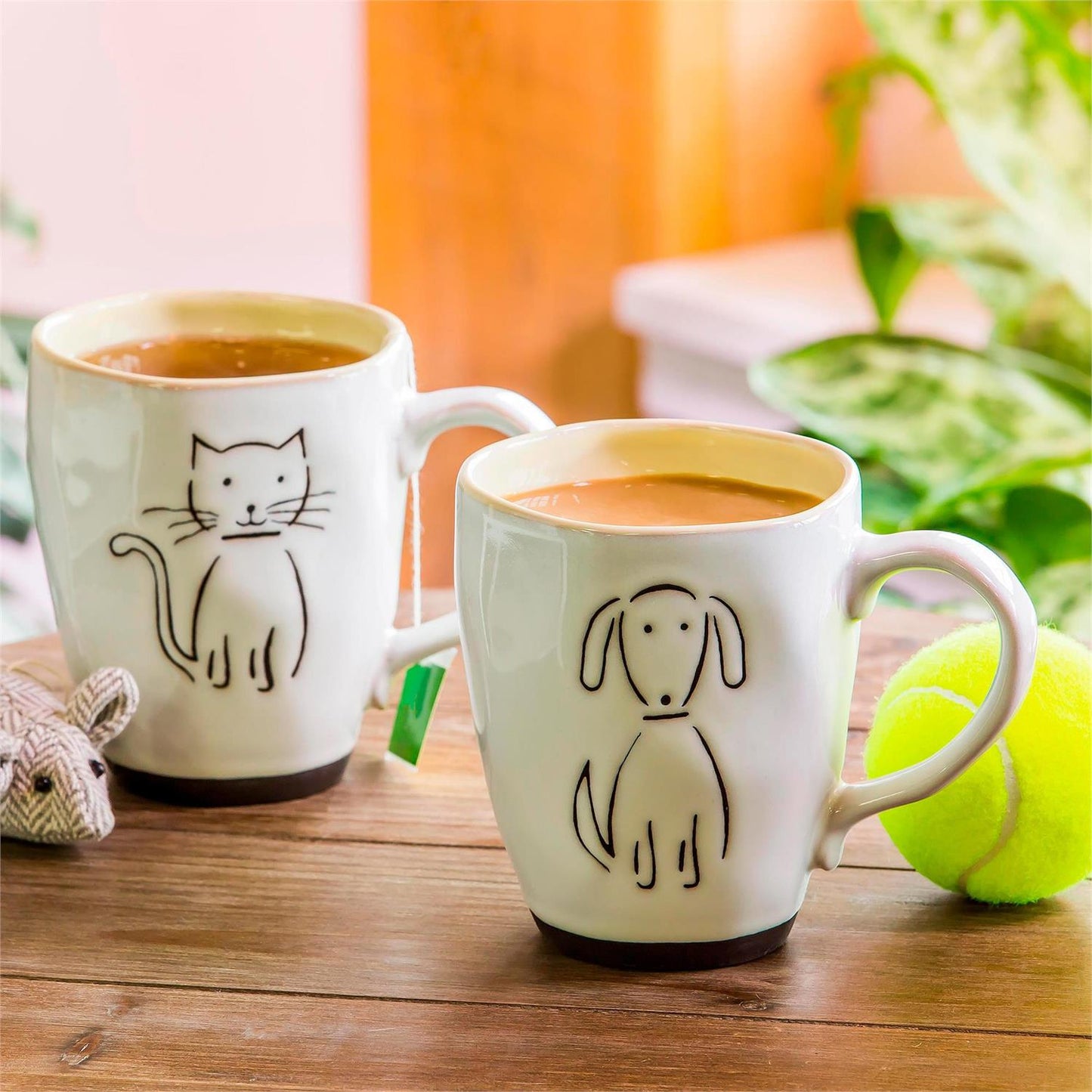 Ceramic Cup and Ball, Pet Dog, 16oz