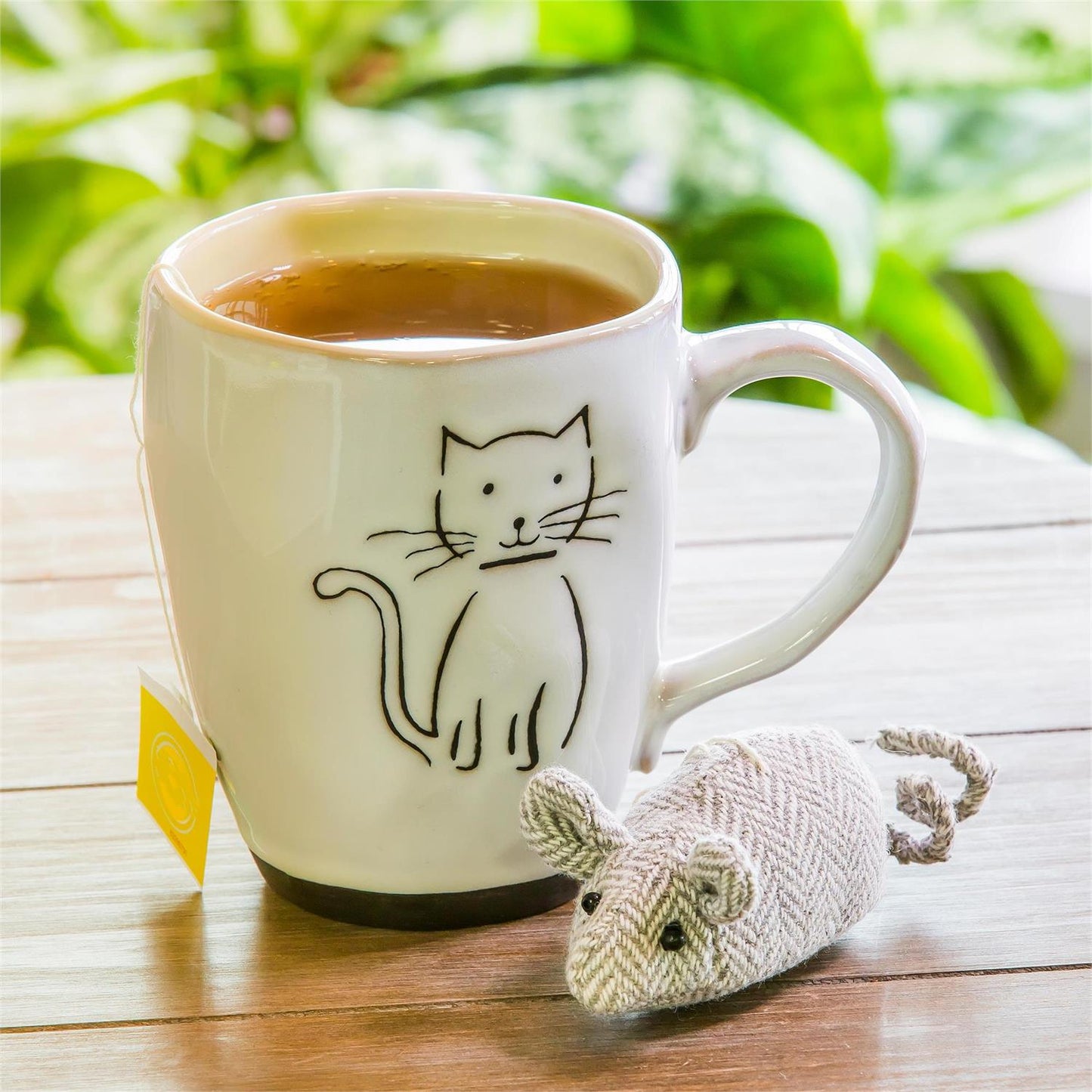 Ceramic Cup and Mouse Toy, Pet Cat, 16oz