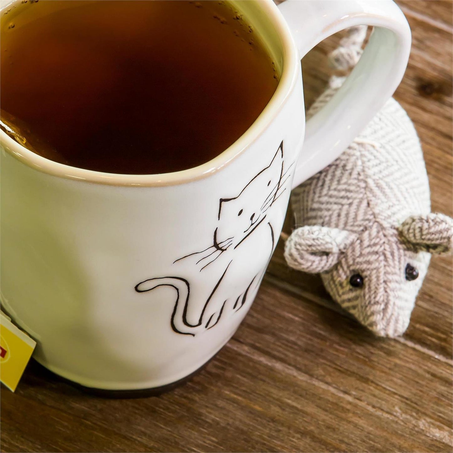 Ceramic Cup and Mouse Toy, Pet Cat, 16oz