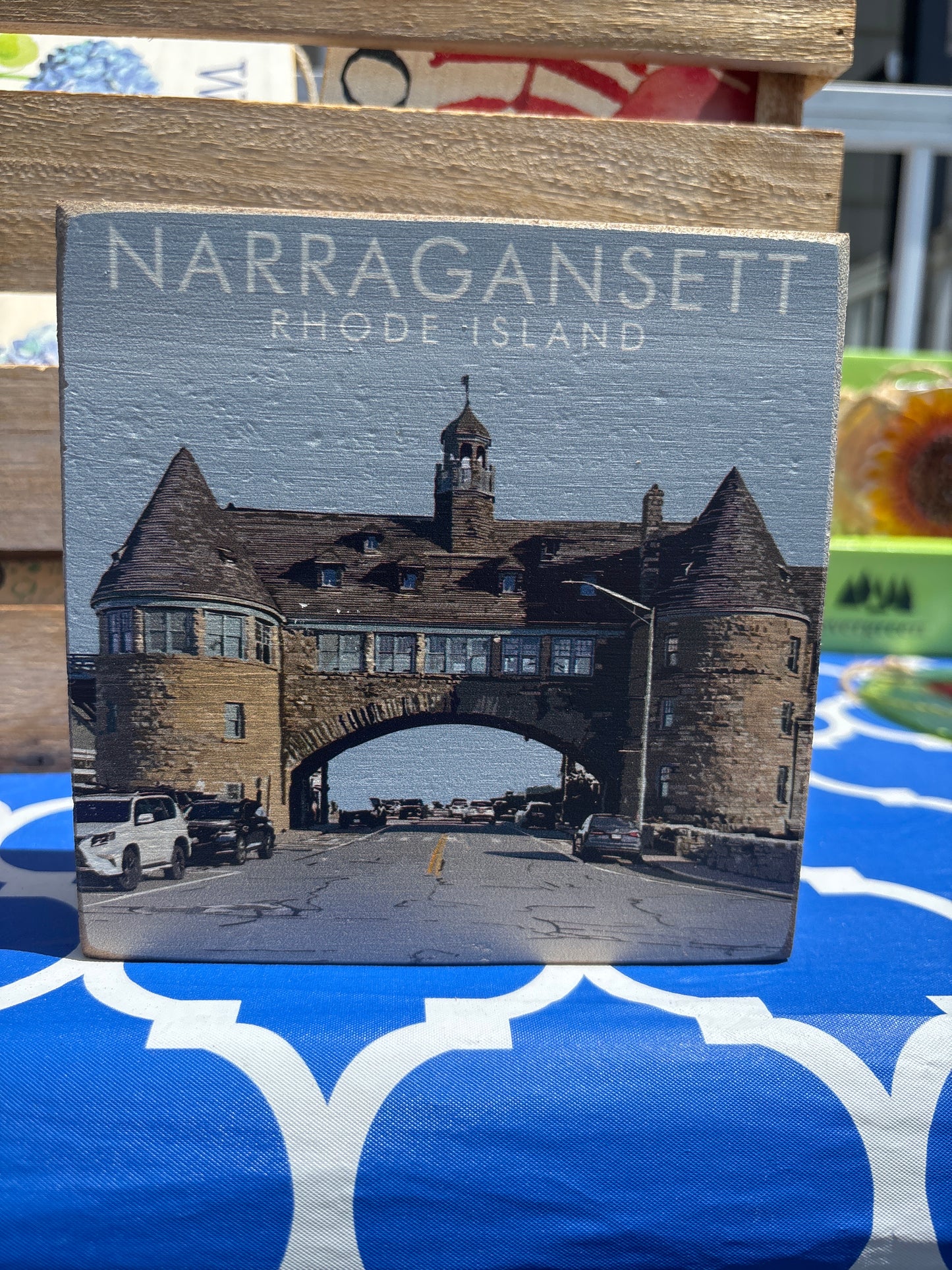 Narragansett Rhode Island Towers Decorative Wooden Block