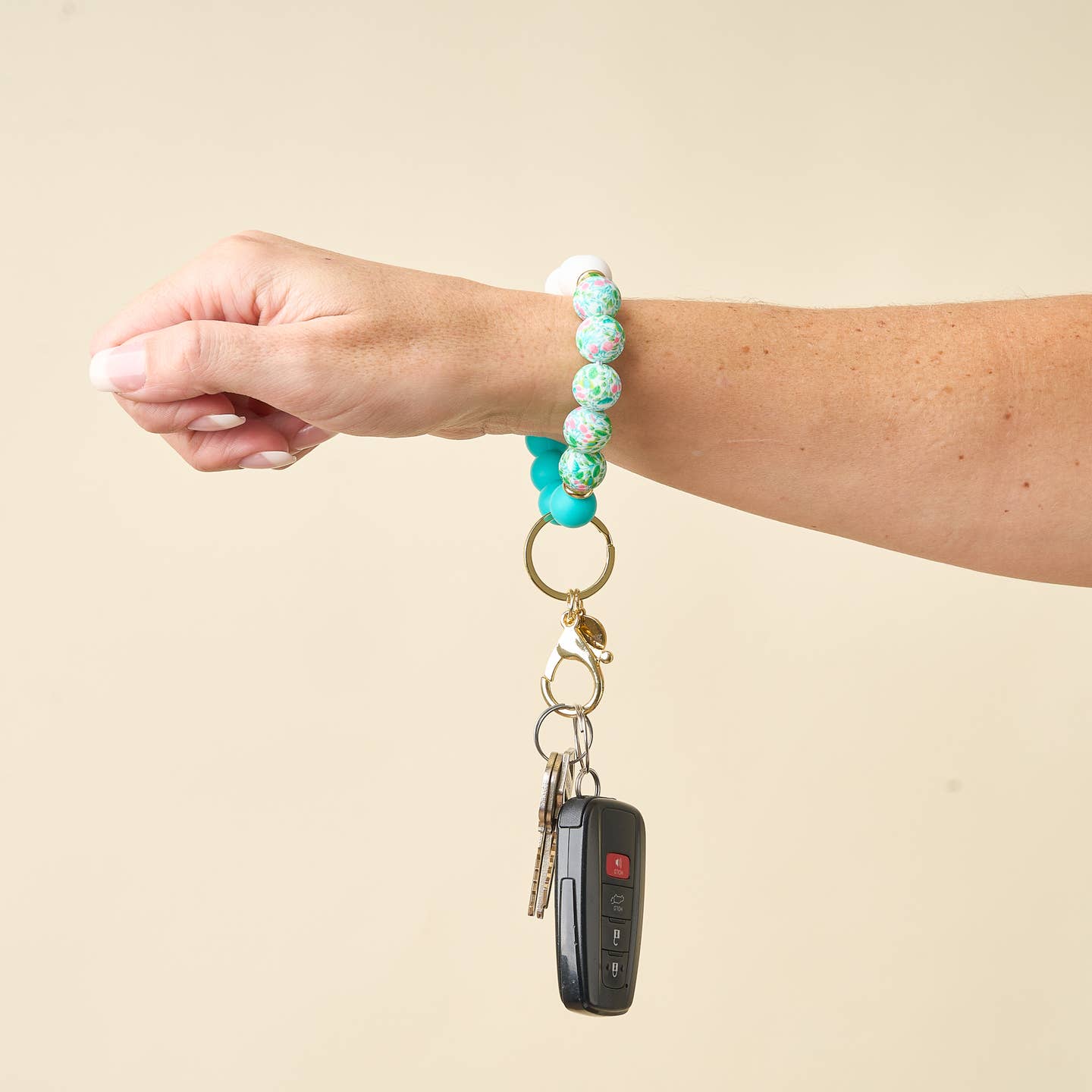 Hands-Free Keychain Wristlet-Cabana Crush