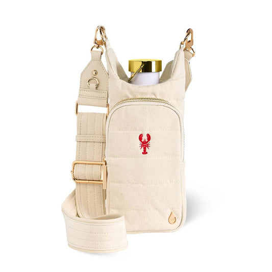Natural Canvas HydroBag with Lobster Embroidery