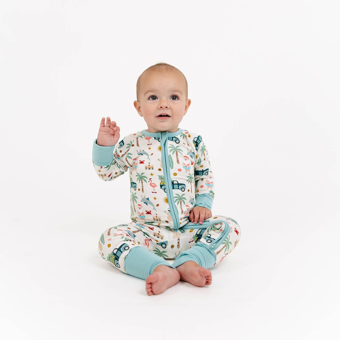 Coastal Christmas Bamboo Convertible Baby Pajama