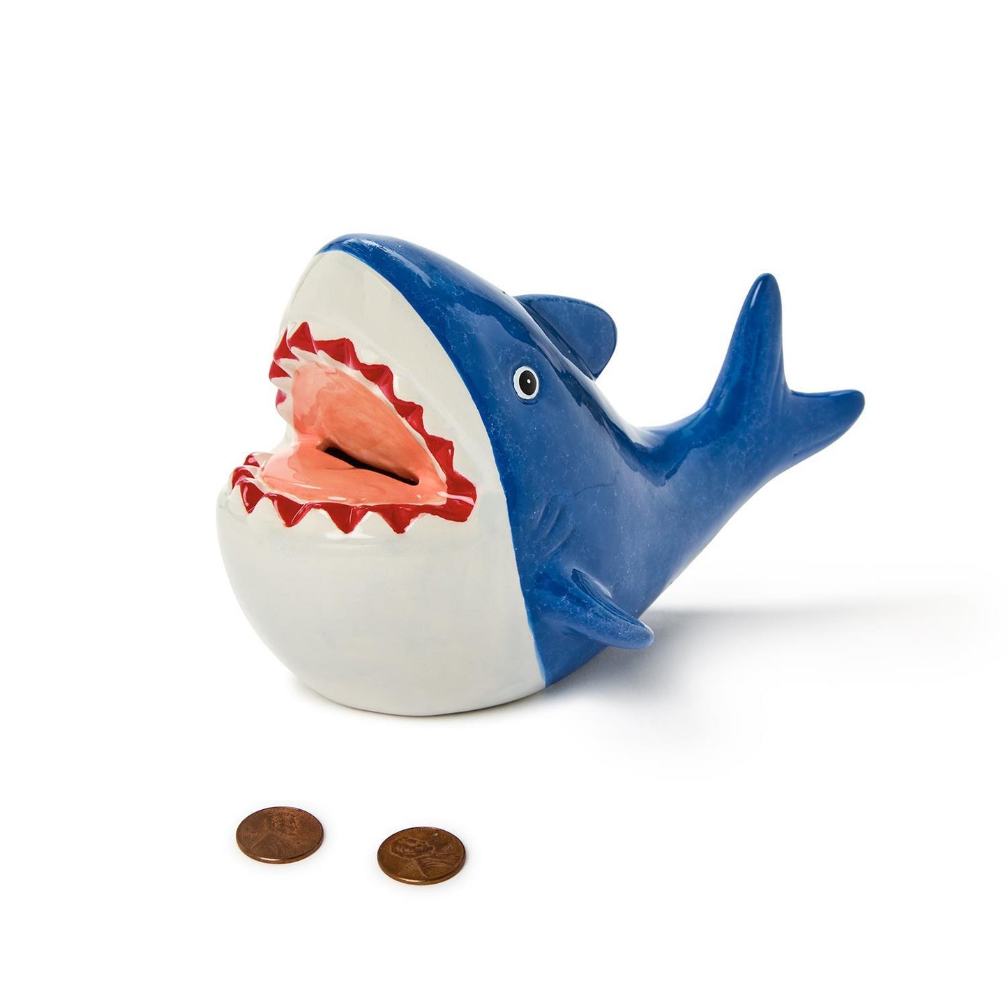 Hand-Painted Ceramic Shark Bank