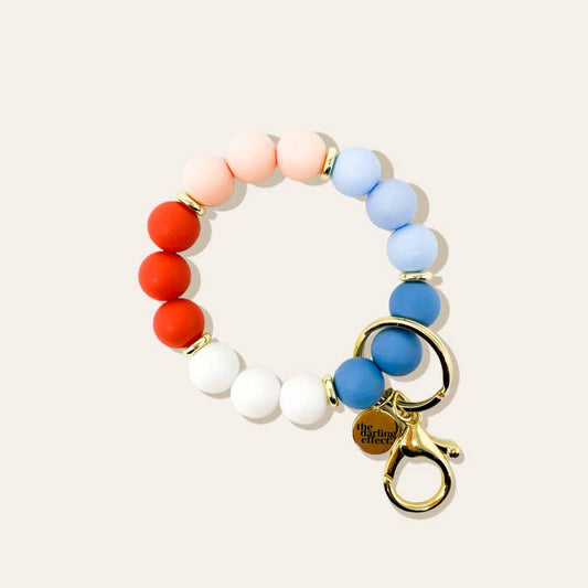 Hands-Free Silicone Beaded Keychain Wristlet - Cool & Coastal