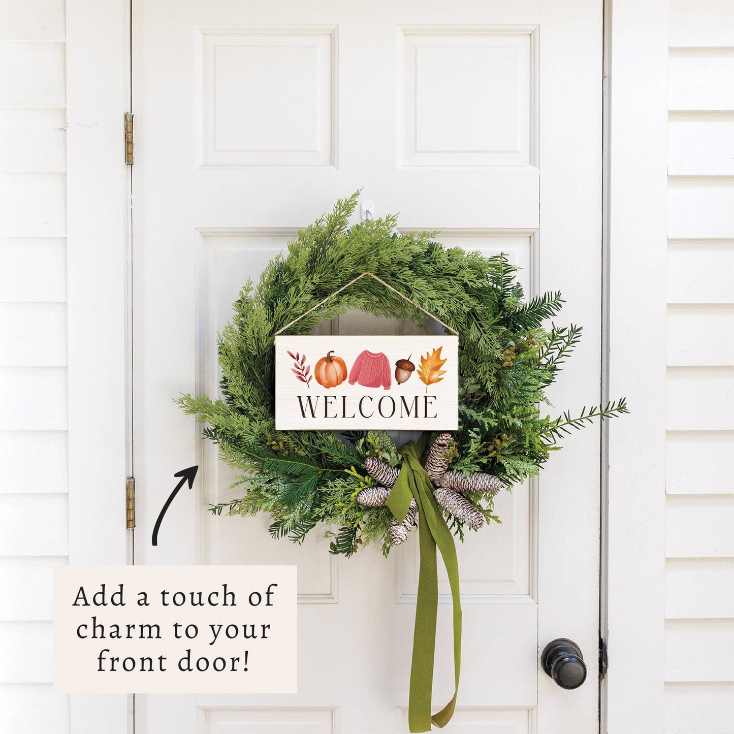 Fall Icons Welcome Twine Sign | Fall Decor | Door Sign