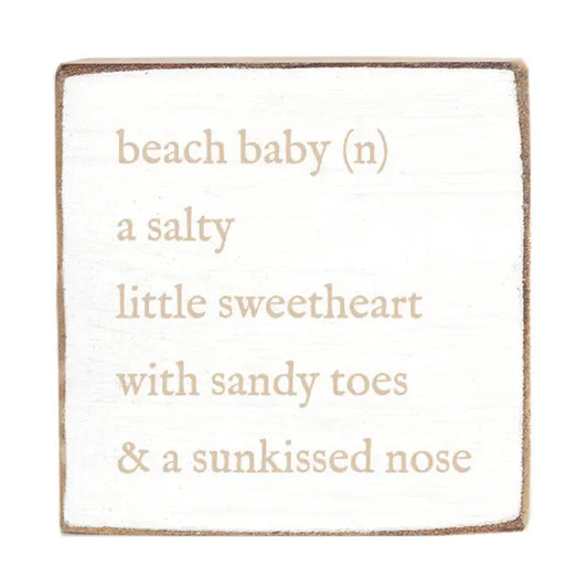 Beach Baby Definition Decorative Wooden Block