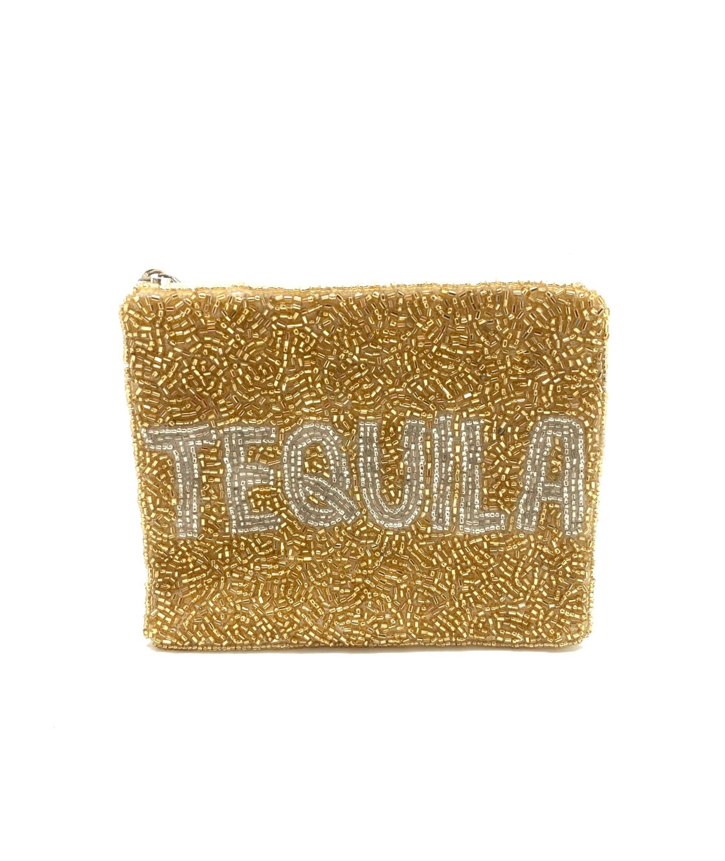 Gold Tequila Beaded Coin Purse