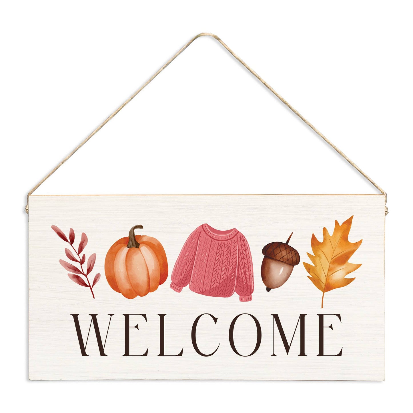 Fall Icons Welcome Twine Sign | Fall Decor | Door Sign
