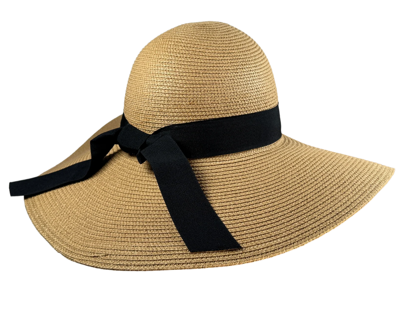 South Shore Las Palmas Large Brim Beach Hat - Khaki/Black