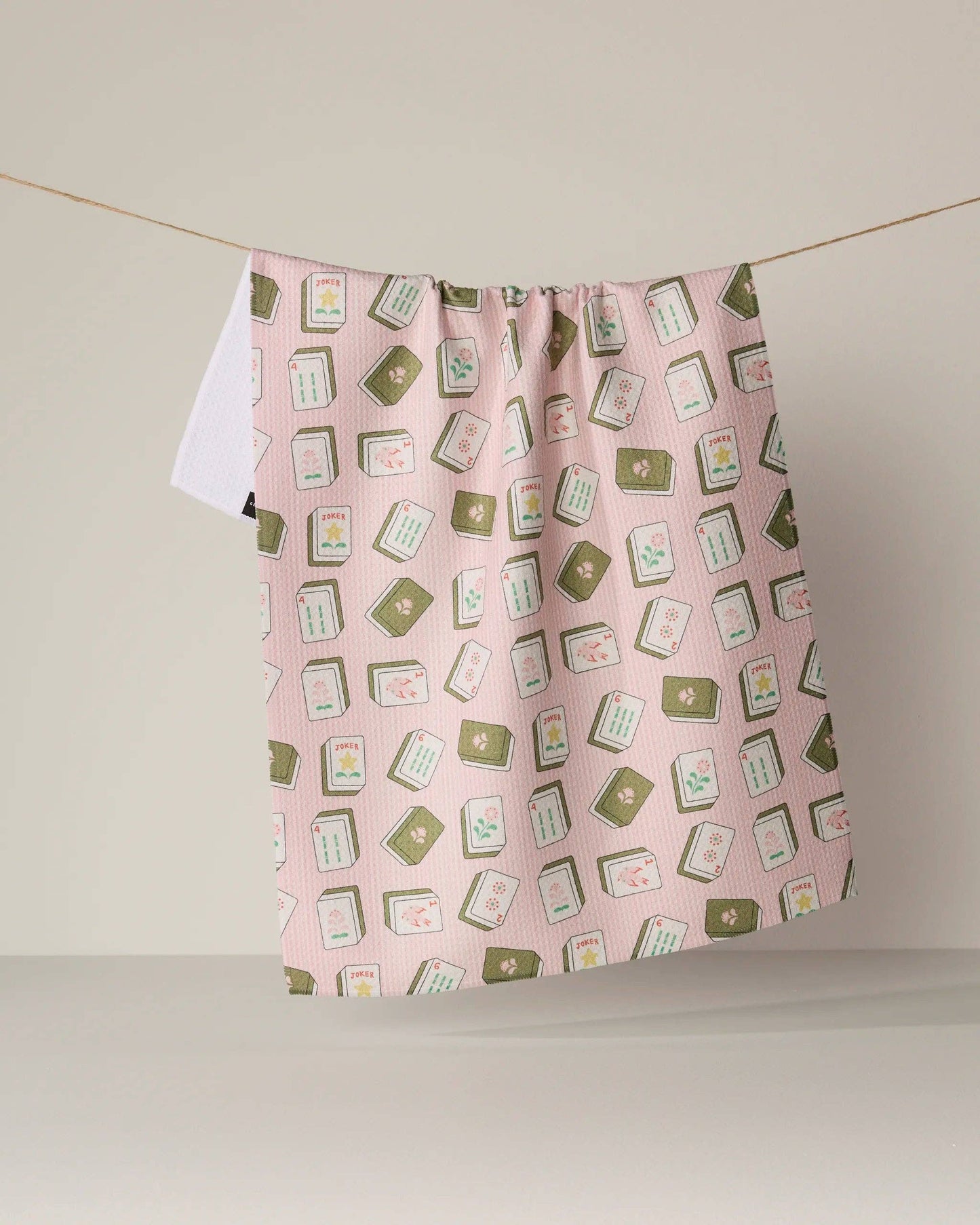 Flower Tiles Tea Towel - Mahjong