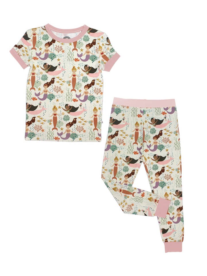 Making Waves Mermaids Bamboo Kids Pajamas Toddler Sleep Set