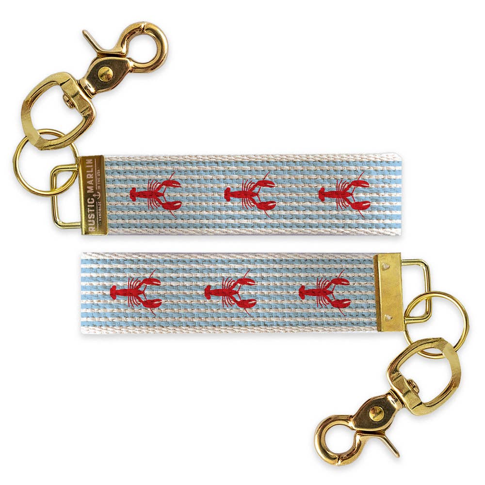 Lobster Blue Stripe Keychain
