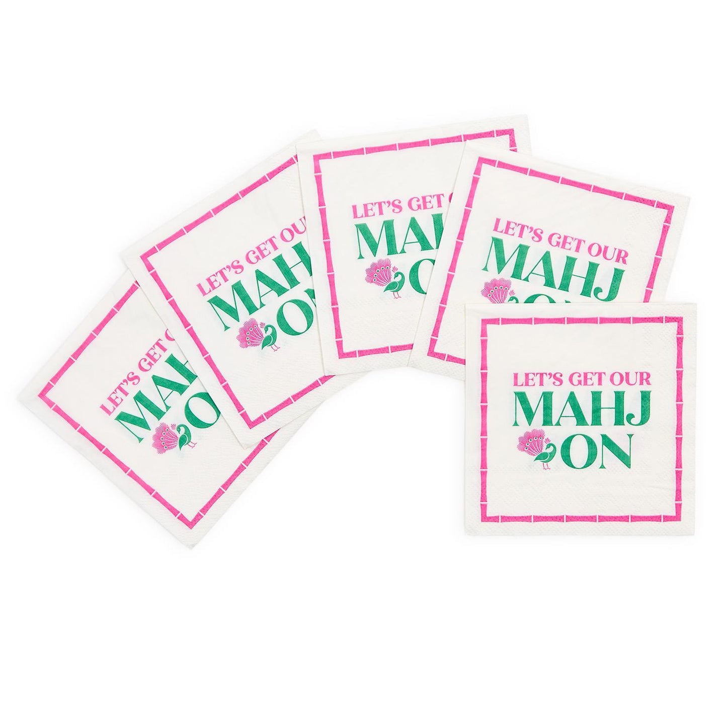 Let's Mahj On Paper Cocktail Napkin