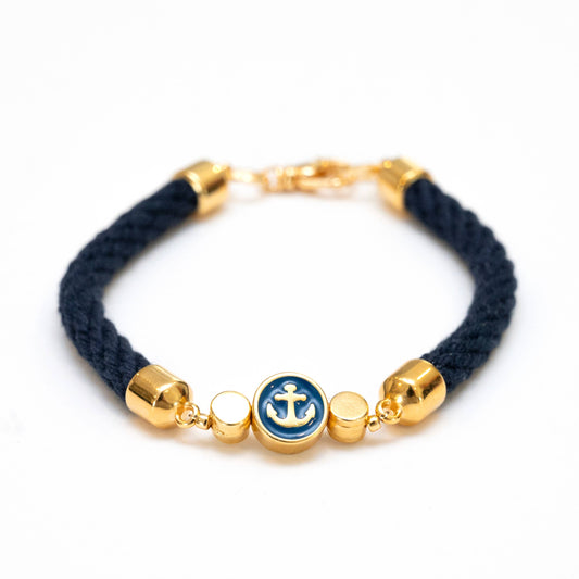 Cotuit - Navy/Gold - Nautical Rope Bracelet