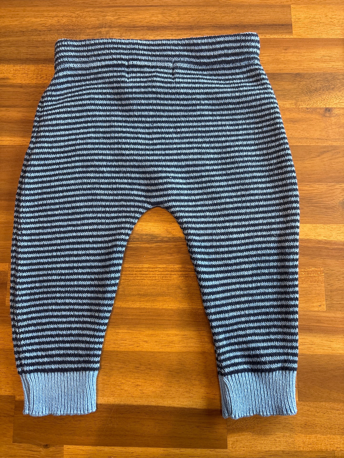 Sailboat Sweater & Striped Pants Set – Navy & Light Blue